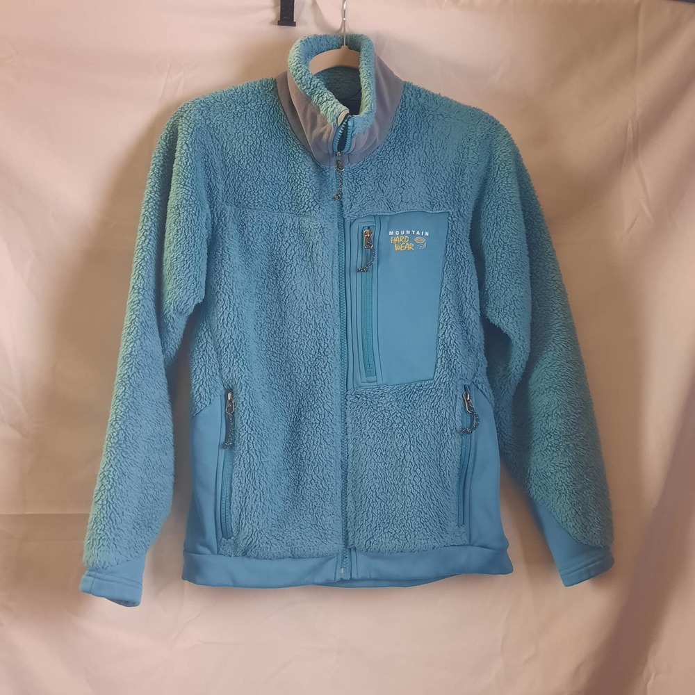 Mountain Headwear Aqua Light Blue Full Zip Polartec Fleece jacket Small Petite